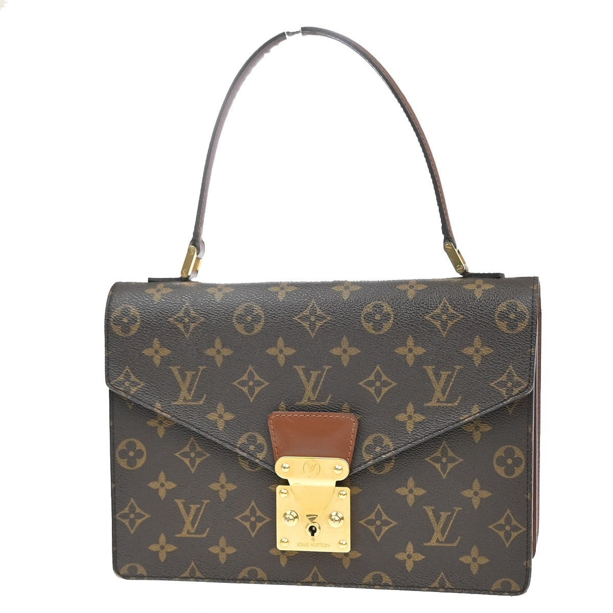 LOUIS VUITTON Concorde Hand Bag Monogram Leather Brown France M51190 88CA976