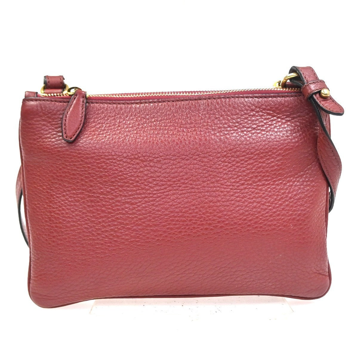 PRADA MILANO Logo Shoulder Messenger Crossbody Bag Leather GHW Red  97TA610
