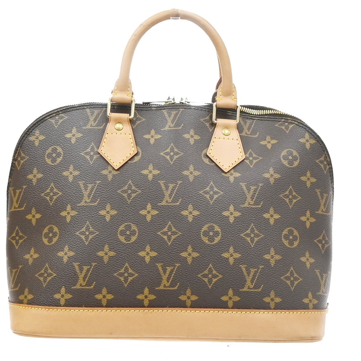LOUIS VUITTON LV Logo Alma Hand Bag Monogram Leather Brown France M51130 88SA164