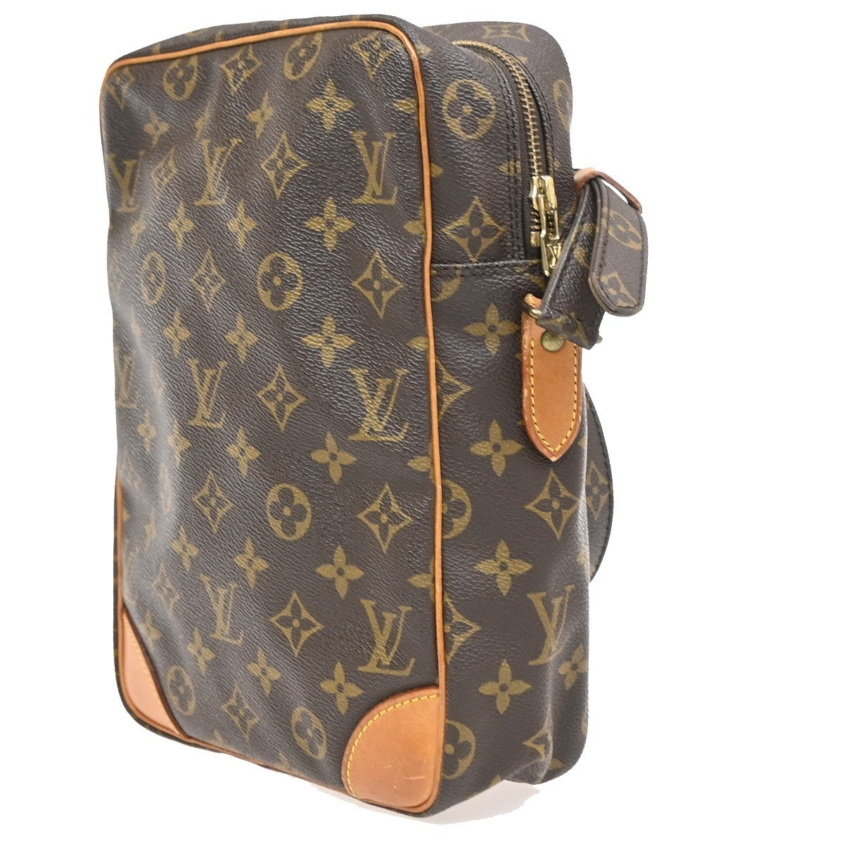 LOUIS VUITTON Logo Danube MM Shoulder Bag Monogram Leather Brown M45264 31KB403