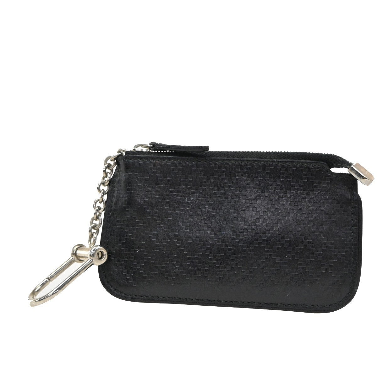GUCCI Logo Diamante Compact Coin Wallet Leather Black 01TA568