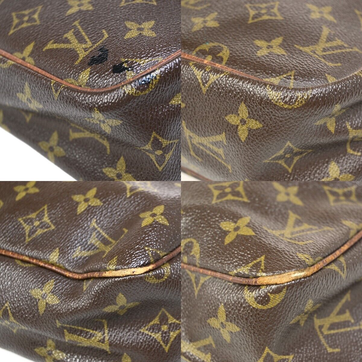 LOUIS VUITTON Petit Marceau Shoulder Bag Monogram Leather Brown M40264 04EB431