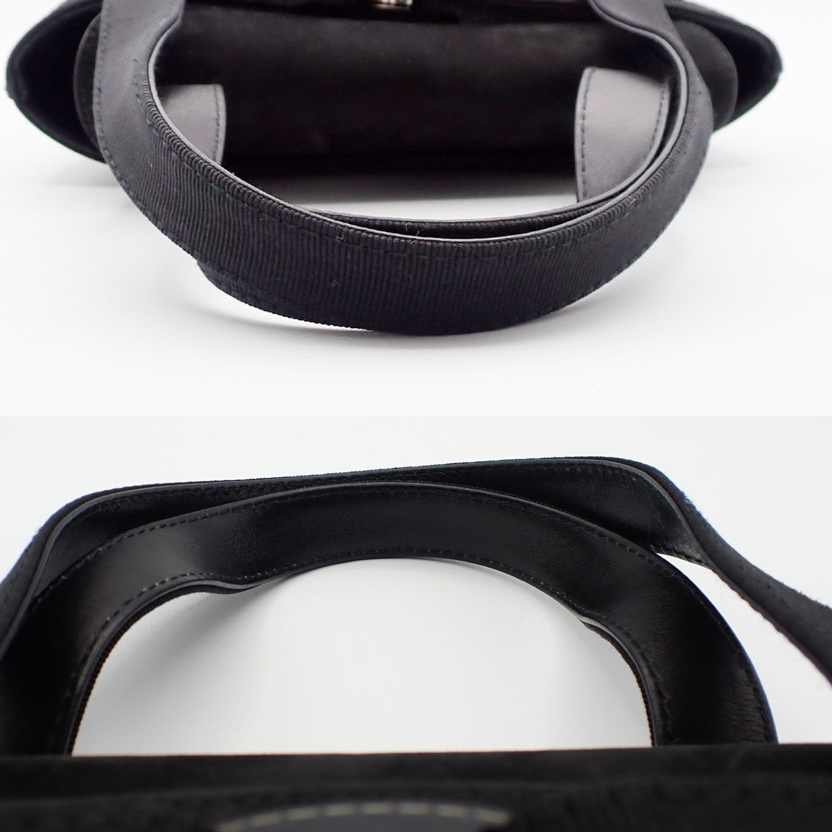 SALVATORE FERRAGAMO Logo Vara Mini Hand Bag Suede Leather Black 69EF367