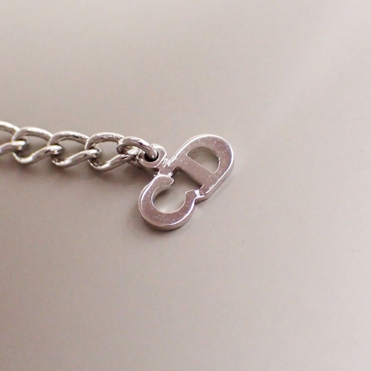 CHRISTIAN DIOR CD Logo Bracelet Bangle Silver Accessory 05YG843