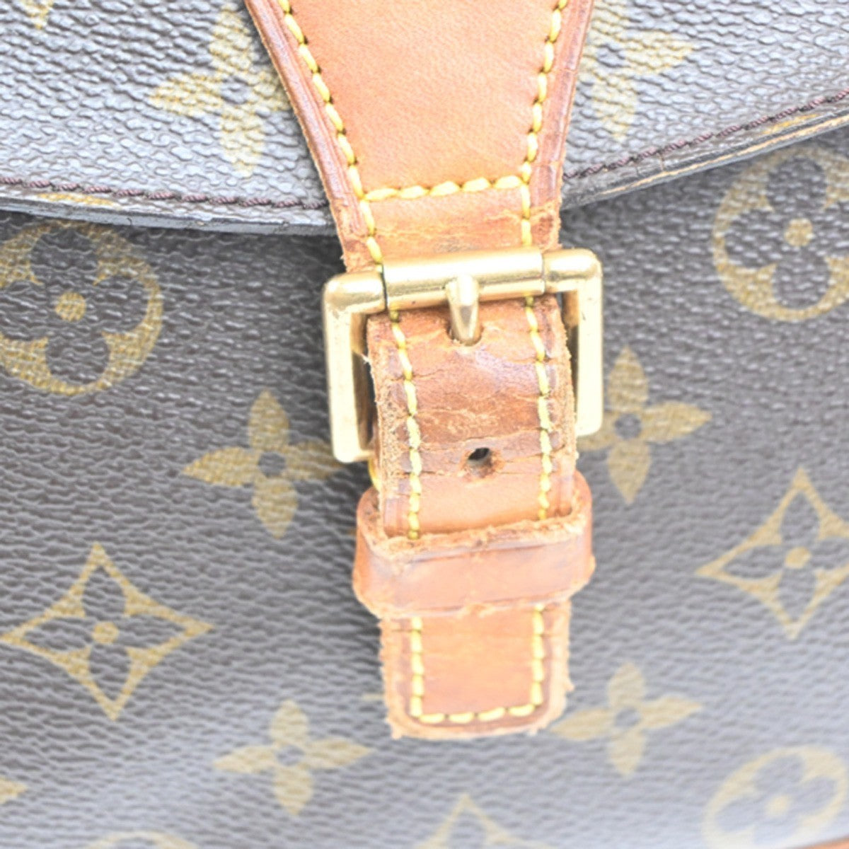 LOUIS VUITTON Jeune Fille GM Shoulder Bag Monogram Leather Brown M51225 65MA379
