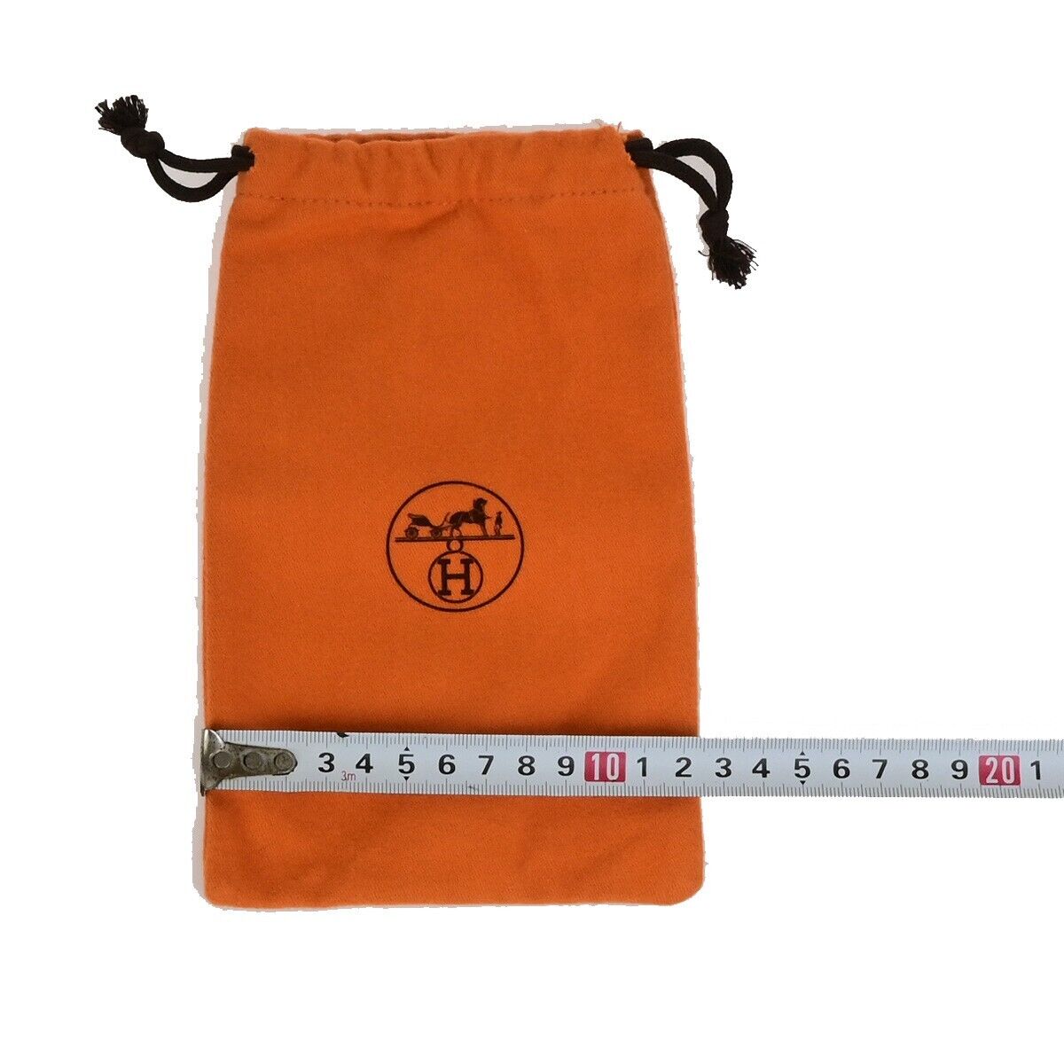 HERMES H Logo 5 Set Dust Bag Drawstring Canvas Cotton Orange Brown Beige 02KA445