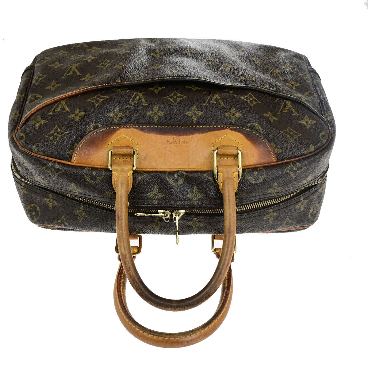 LOUIS VUITTON LV Logo Deauville Hand Bag Monogram Leather Brown M47270 64YG526