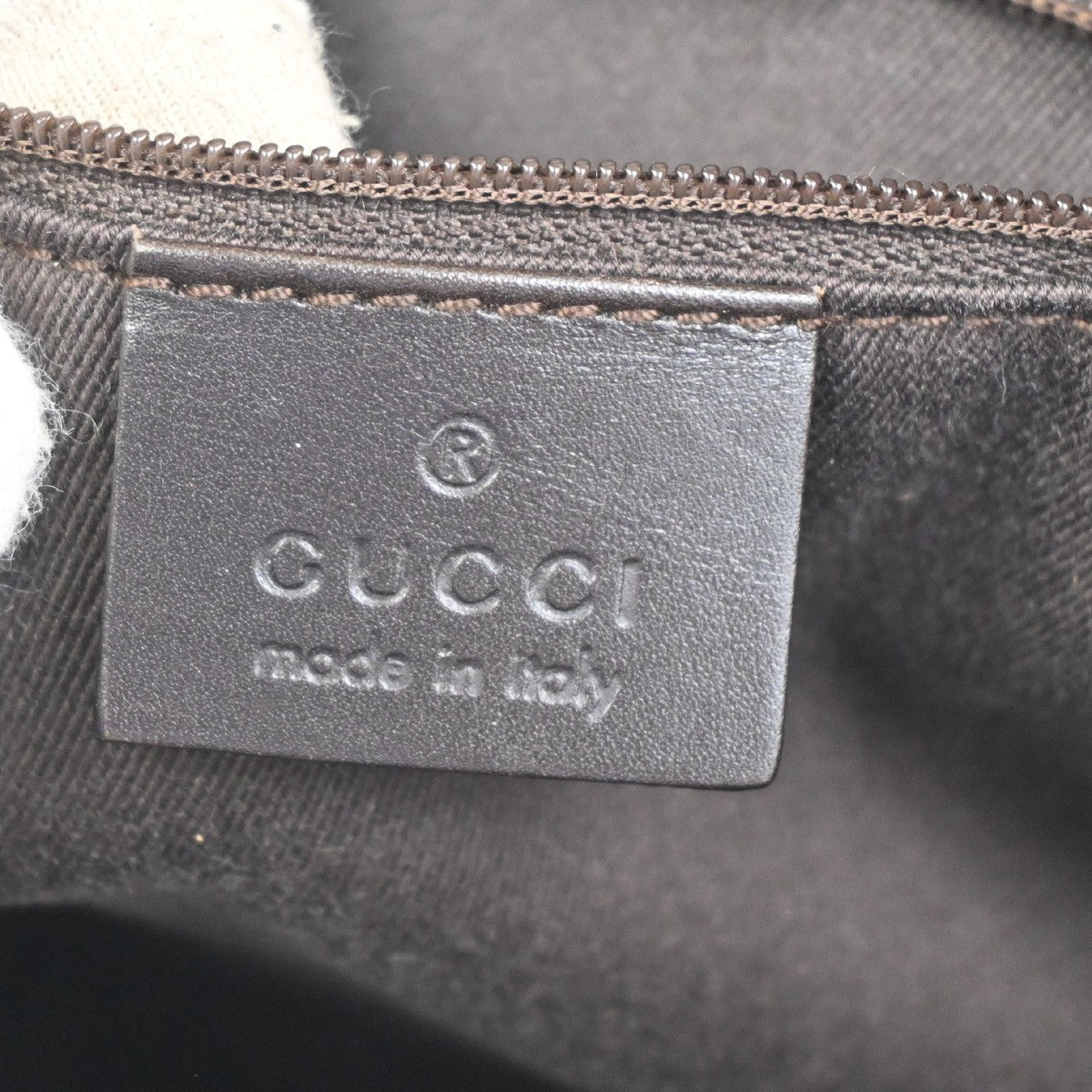 GUCCI Logo GG Shoulder Tote Bag Canvas Leather Brown SHW Italy 32TA358