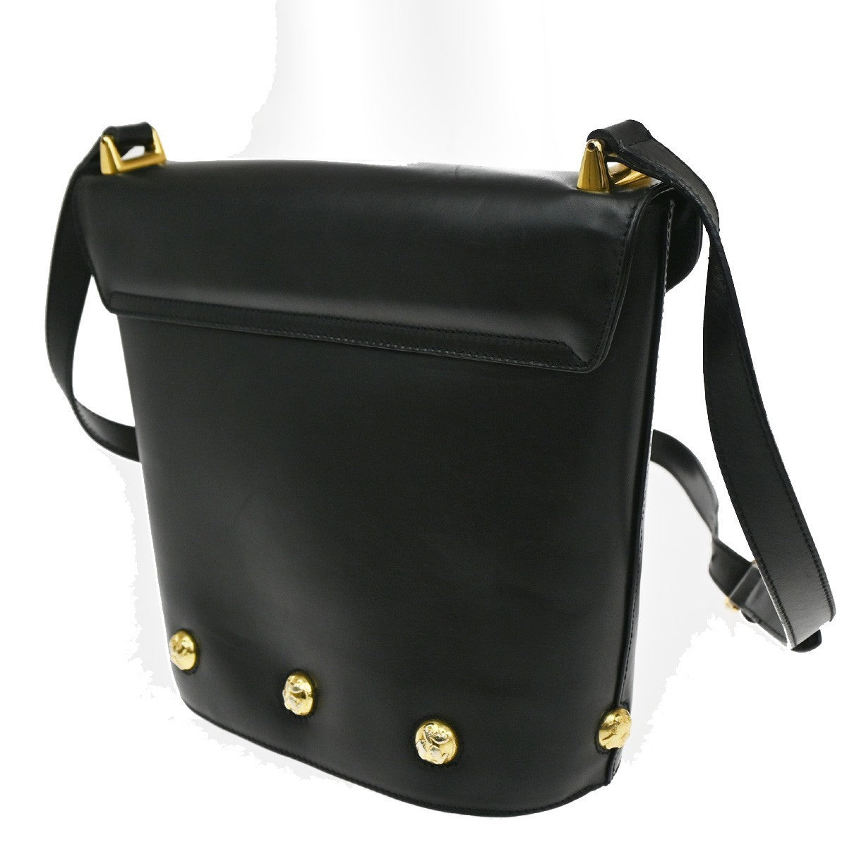 SALVATORE FERRAGAMO Logo Shoulder Bag Leather Black Italy 61CA382