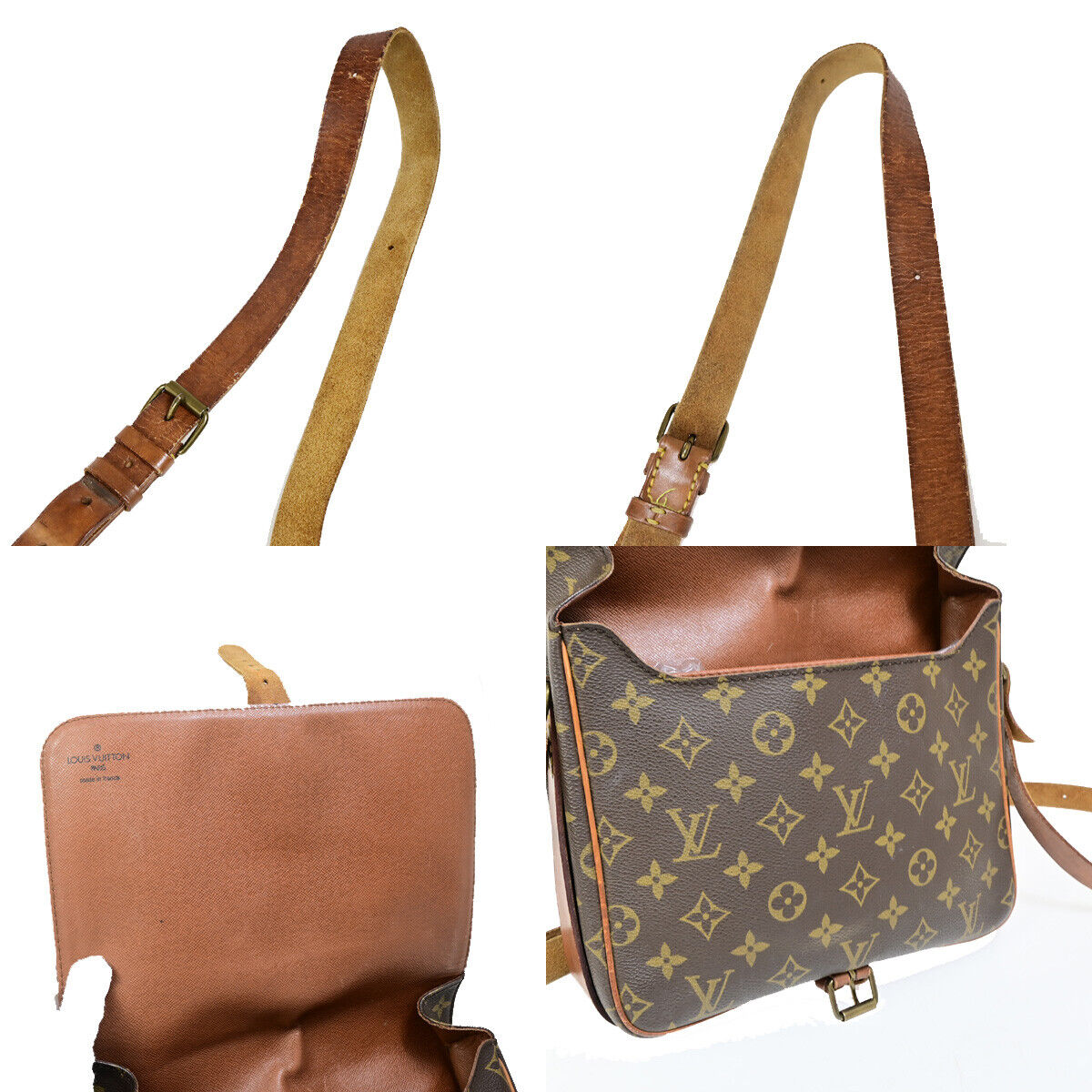 LOUIS VUITTON Cartouchiere GM Shoulder Bag Monogram Leather Brown M51252 65YF284
