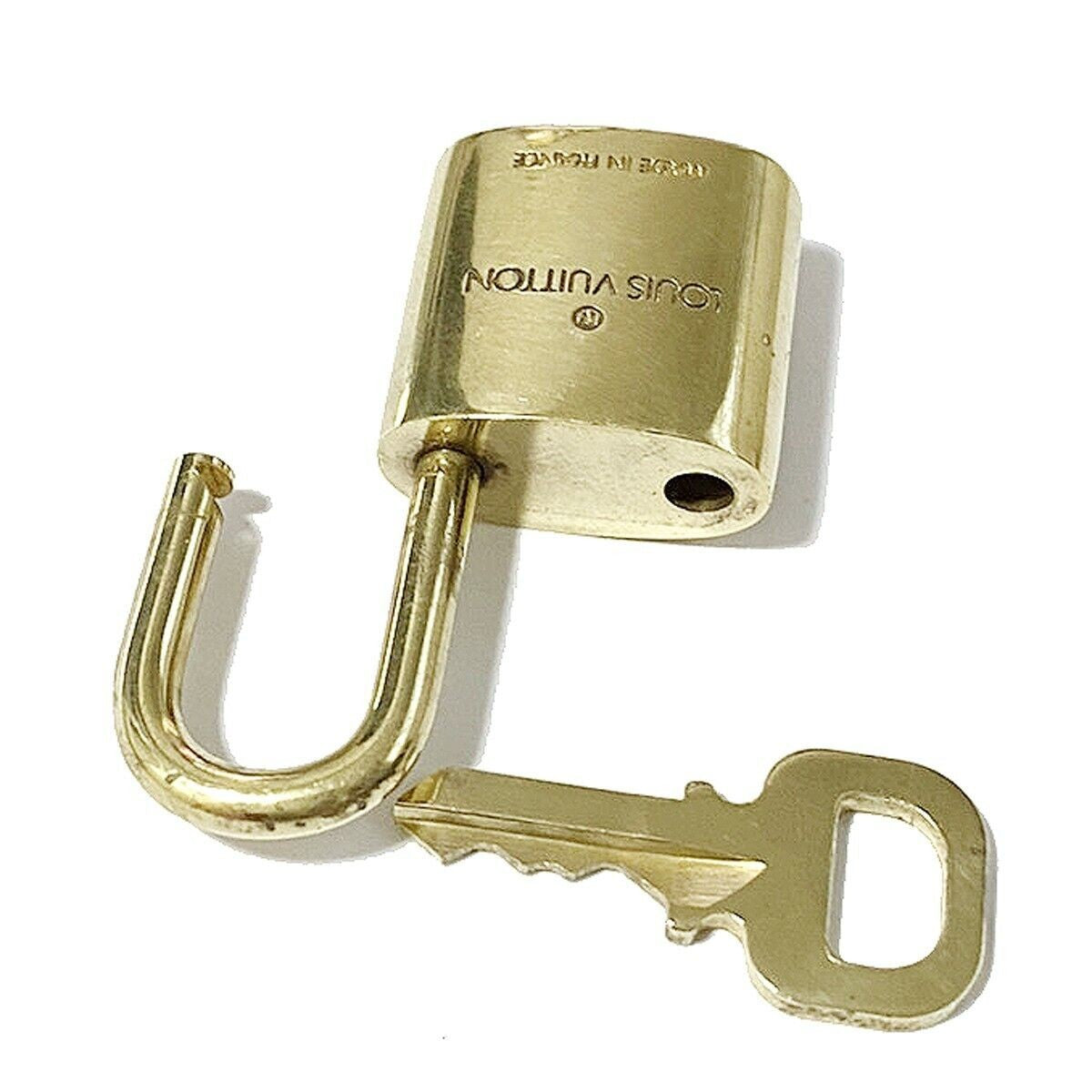 LOUIS VUITTON LV 10 SET PADLOCK KEY BAG CHARM CADENA GOLD-PLATED FRANCE 35MT225
