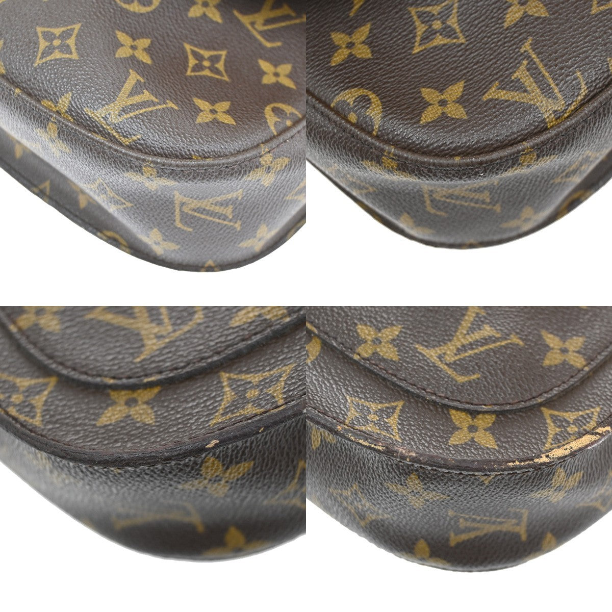 LOUIS VUITTON Saint Cloud GM Shoulder Bag Monogram Leather Brown M51242 33CA335