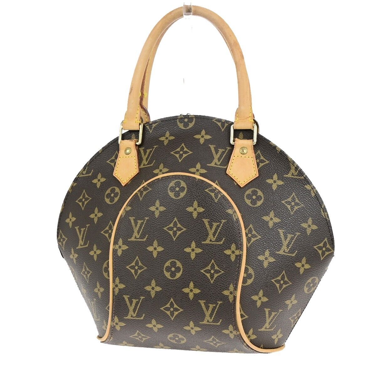LOUIS VUITTON LV Logo Ellipse PM Hand Bag Monogram Leather Brown M51127 80EC994