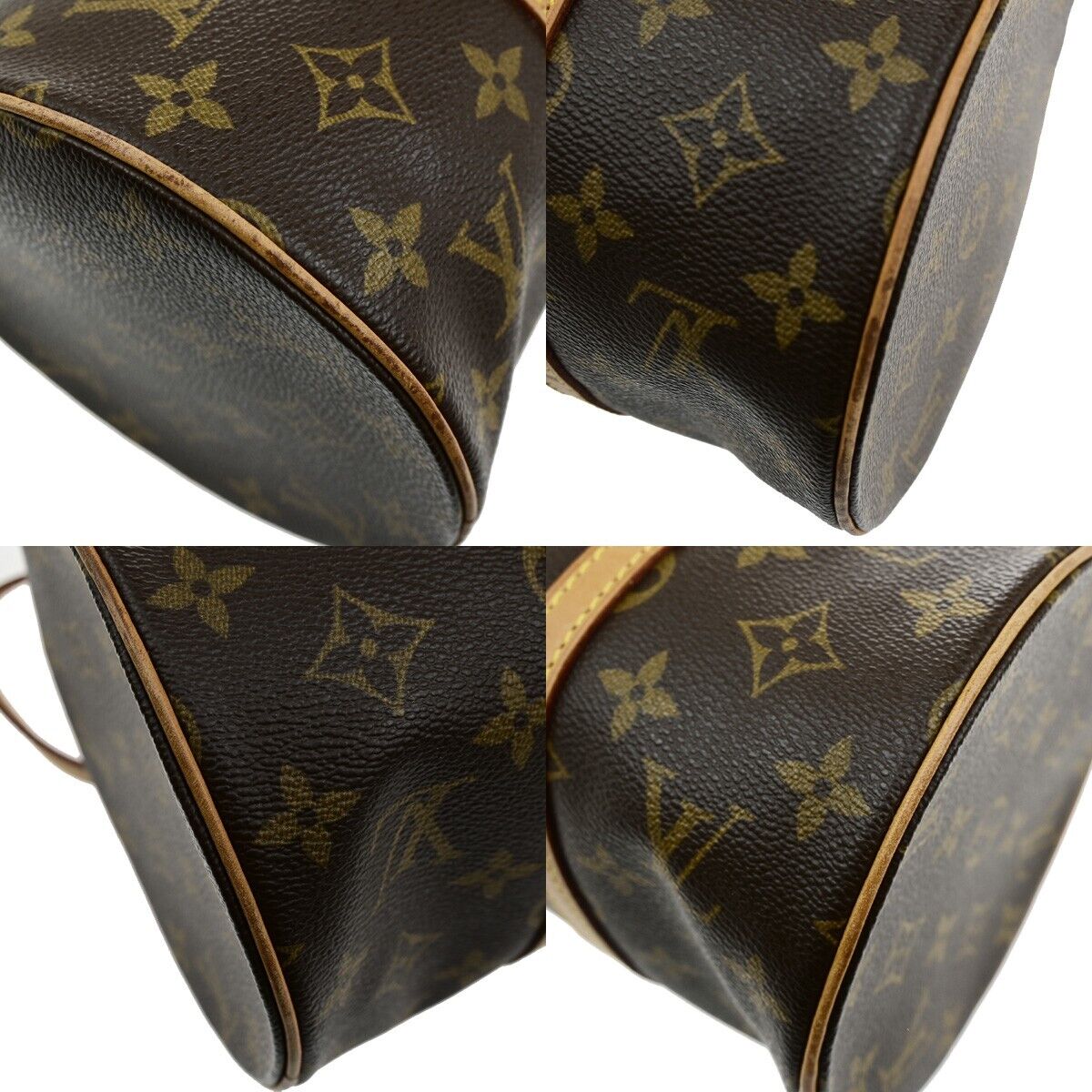LOUIS VUITTON Logo PAPILLON 30 Hand Bag Monogram Leather Brown M51365 79ED446