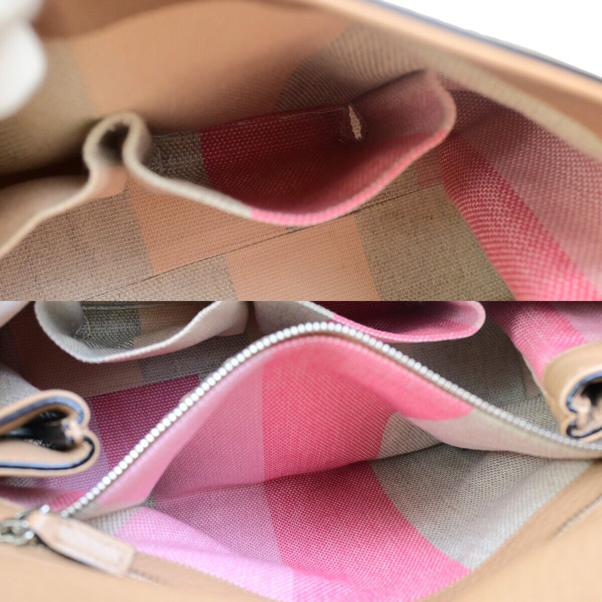 GUCCI GG Logo Daily 2Way Shoulder Hand Bag Bamboo Leather Pink Beige 75FB208