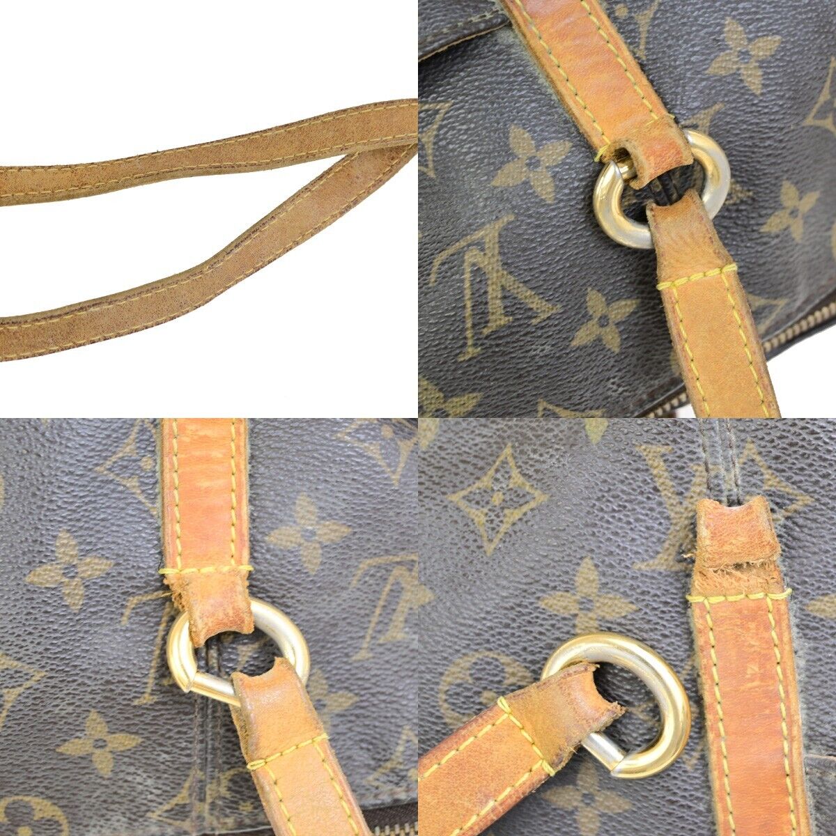 LOUIS VUITTON Logo Totally MM Shoulder Bag Monogram Leather Brown M56689 67FB424