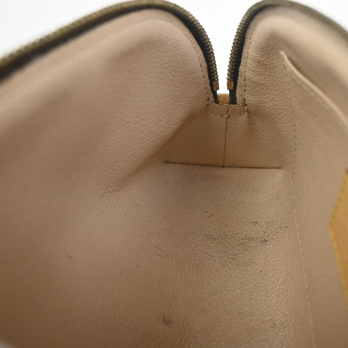 LOUIS VUITTON Logo Pochette Cosmetic Pouch Monogram Leather Brown M47515 67AA199
