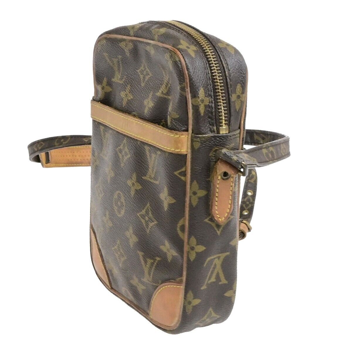LOUIS VUITTON Danube Shoulder Bag Monogram Leather Brown France M45266 64FA199