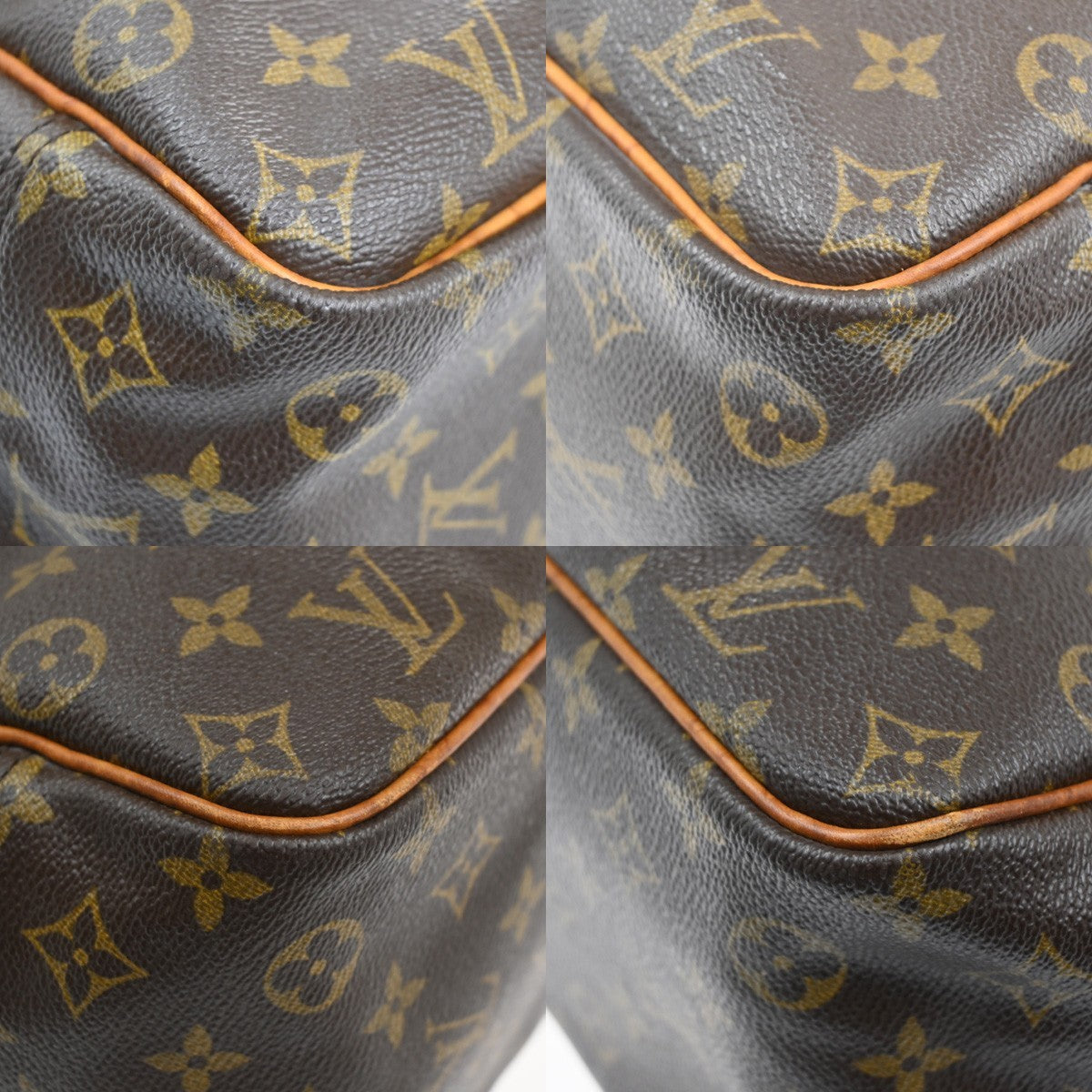 LOUIS VUITTON LV Logo Deauville Hand Bag Monogram Leather Brown M47270 34AA104