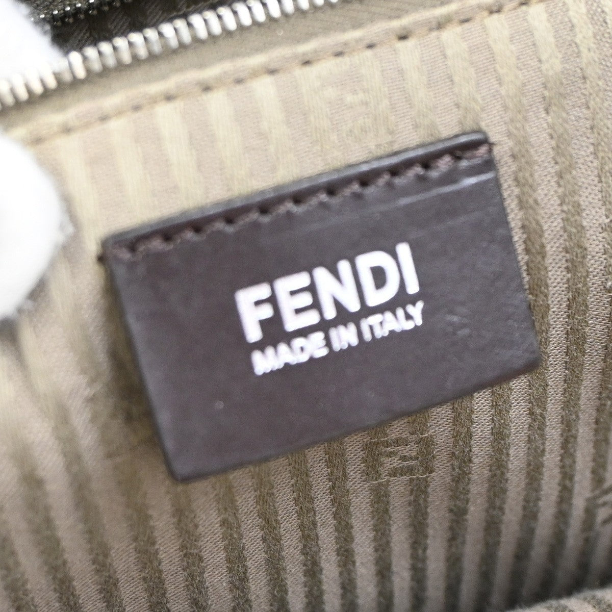 FENDI Logo Large 2Jours Hand Tote Bag Leather Beige Greige SHW Italy 32YH863