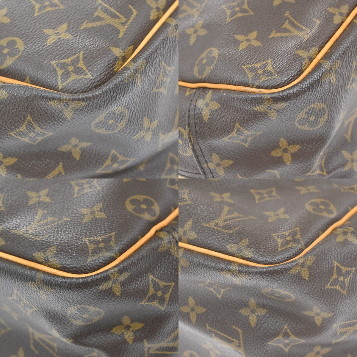 LOUIS VUITTON LV Logo Deauville Hand Bag Monogram Leather Brown M47270 16KP591