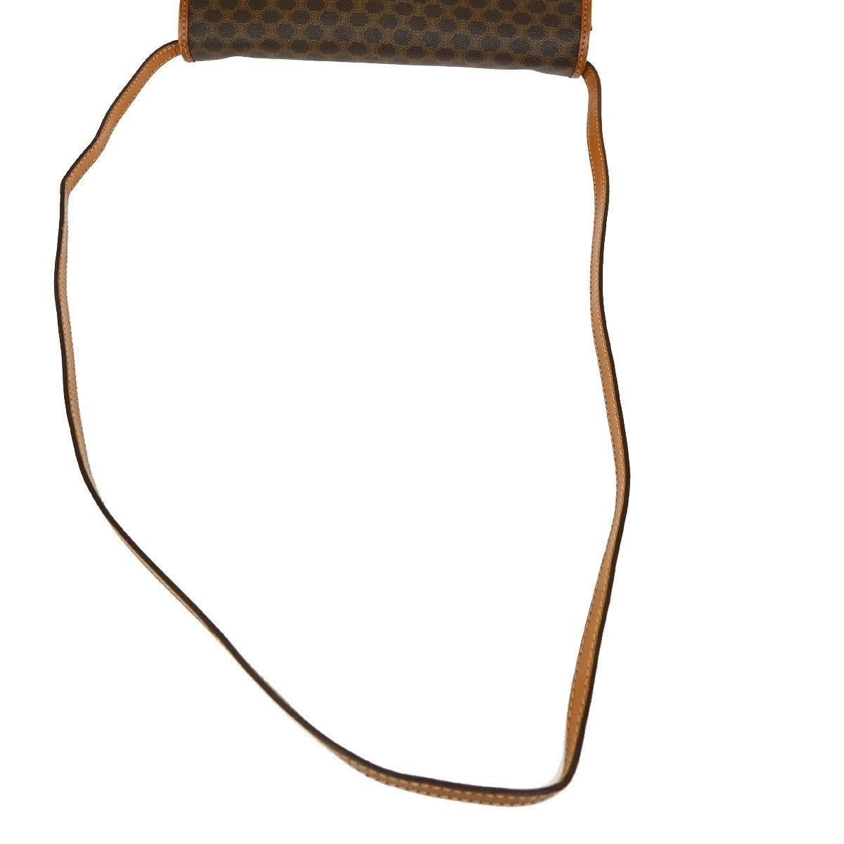 CELINE Logo Macadam Pattern 2Way Shoulder Bag PVC Leather Brown Italy 65KB548