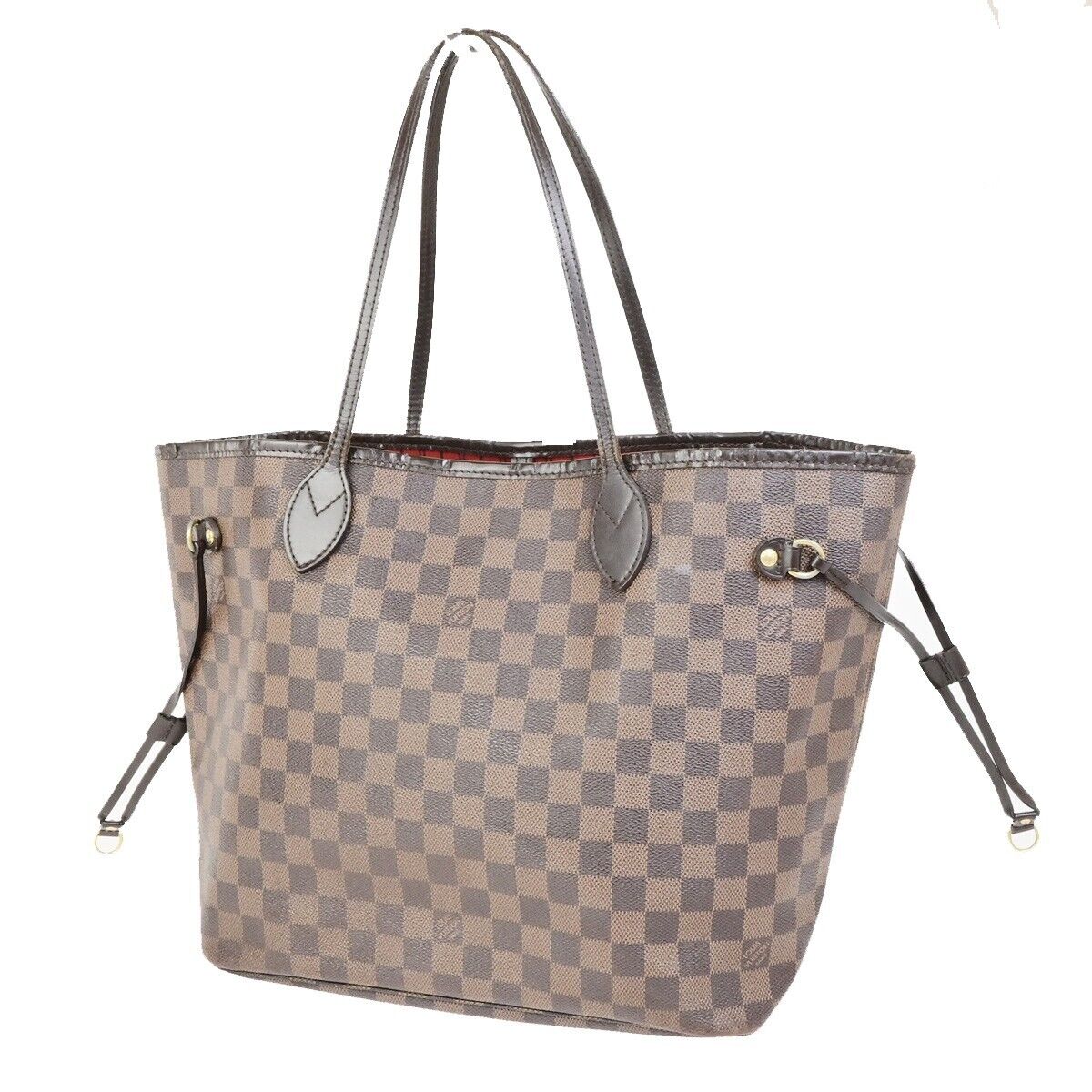 LOUIS VUITTON Neverfull MM Shoulder Bag Damier Ebene Leather BN N41358 18FB331