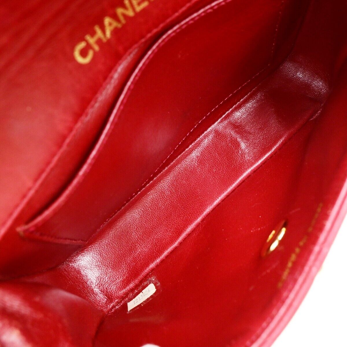 CHANEL CC Mini Matelasse Chain Shoulder Bag Leather Red GHW Vintage 696RF204
