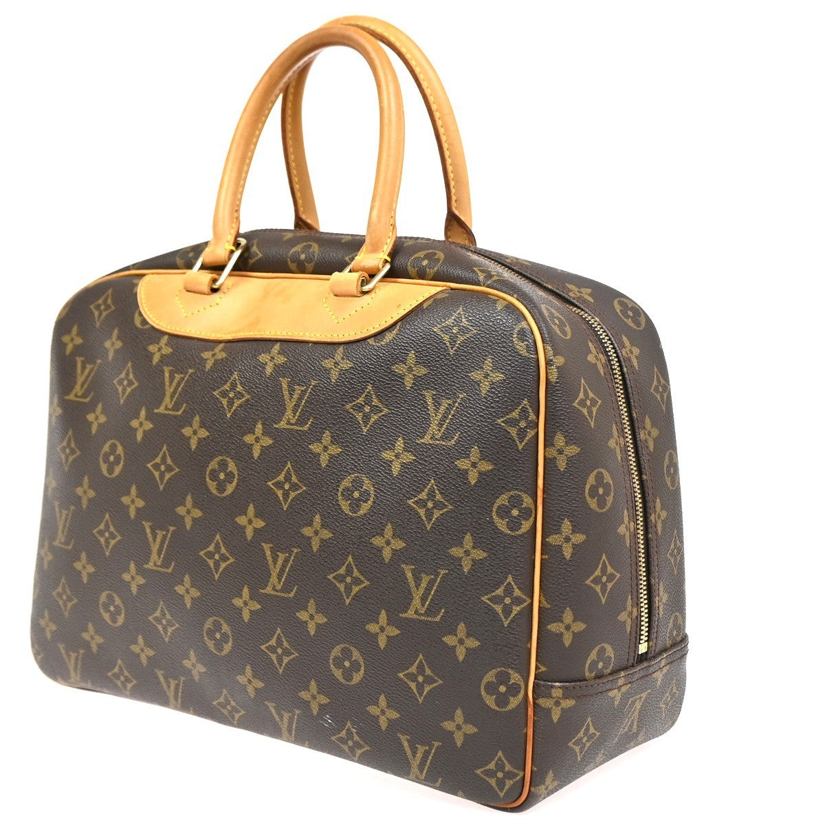 LOUIS VUITTON LV Logo Deauville Hand Bag Monogram Leather Brown M47270 84SA048