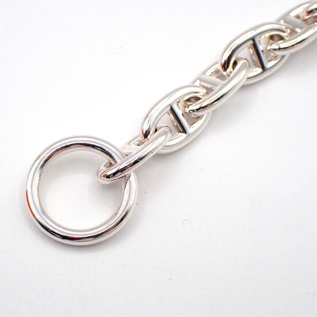 HERMES Logo Chaine D'ancre MM Chain Bracelet  14 Link Silver Ag925 363LC609