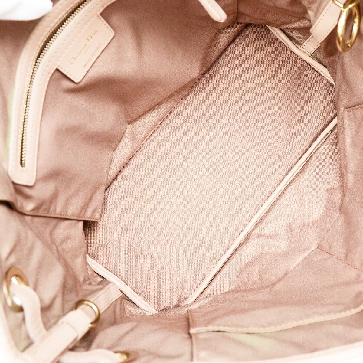 CHRISTIAN DIOR Panarea Cannage Shoulder Bag Coating Canvas Leather Pink 88YH016
