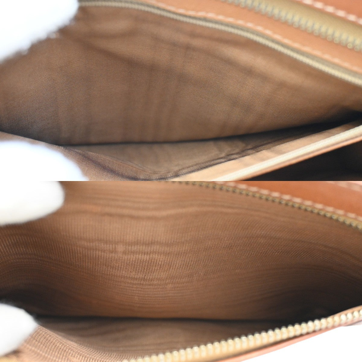 CELINE Logo Macadam Pattern Clutch hand Bag PVC Leather Brown GHW Italy 02KB682