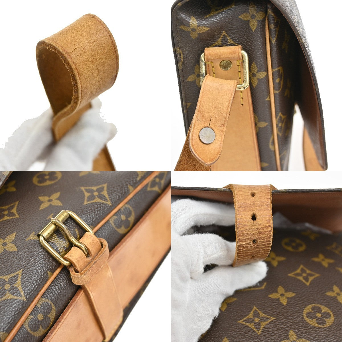 LOUIS VUITTON Cartouchiere GM Shoulder Bag Monogram Leather Brown M51252 35EF926