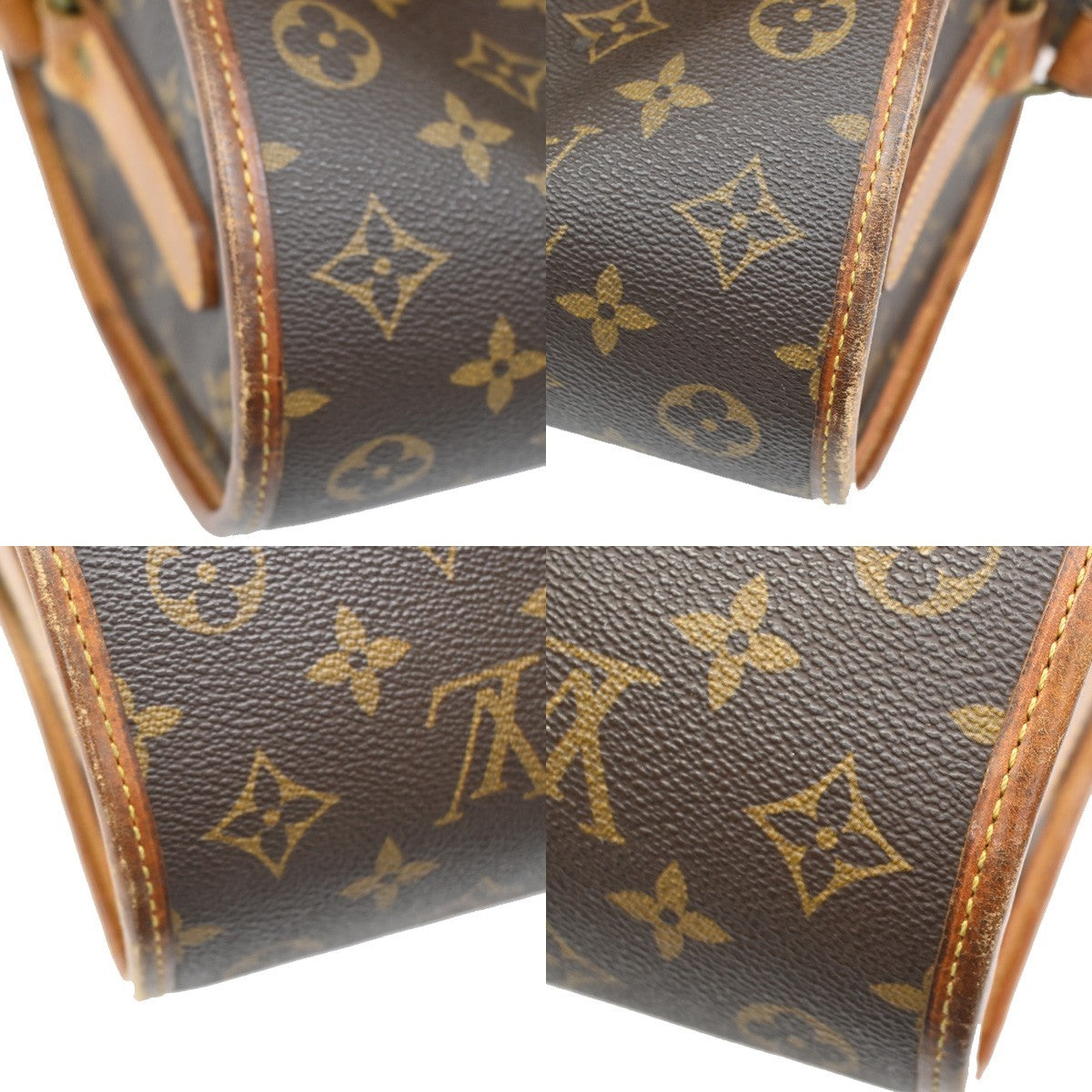 LOUIS VUITTON Logo Marne Shoulder Bag Monogram Leather Brown M51369 33KB603