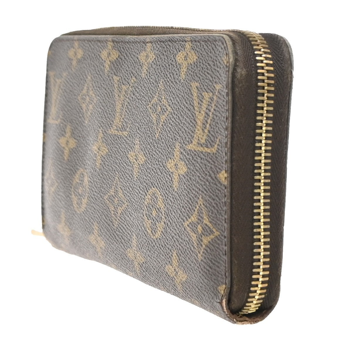 LOUIS VUITTON Logo Long Zippy Wallet Monogram leather Brown Spain M60017 04MA675