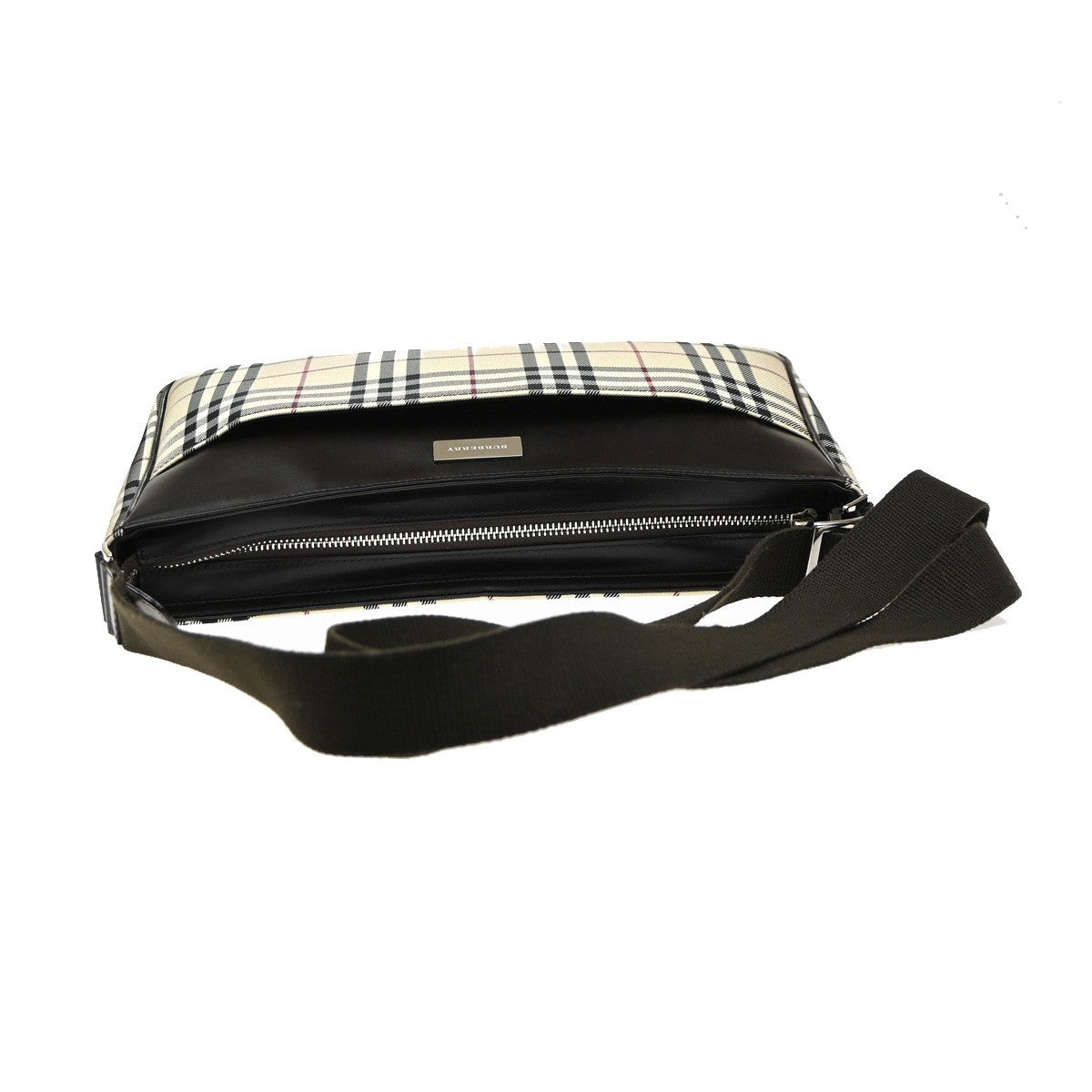 BUREBRRY logo Plaid print check Shoulder Bag Canvas  Leather  Brown  70RQ052