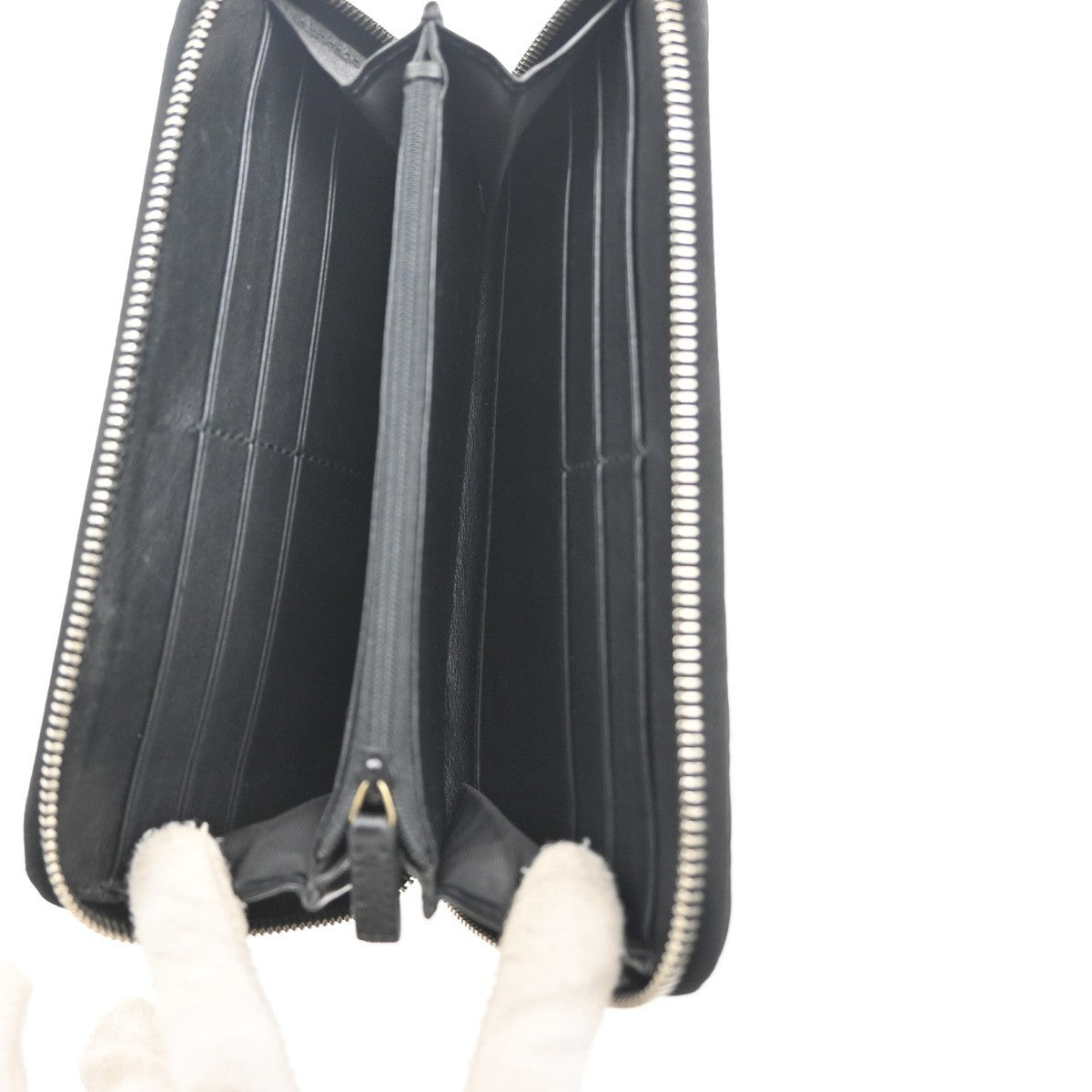 GUCCI Micro Guccissima GG Pattern Zip Around Long Wallet Leather Black 60KC208