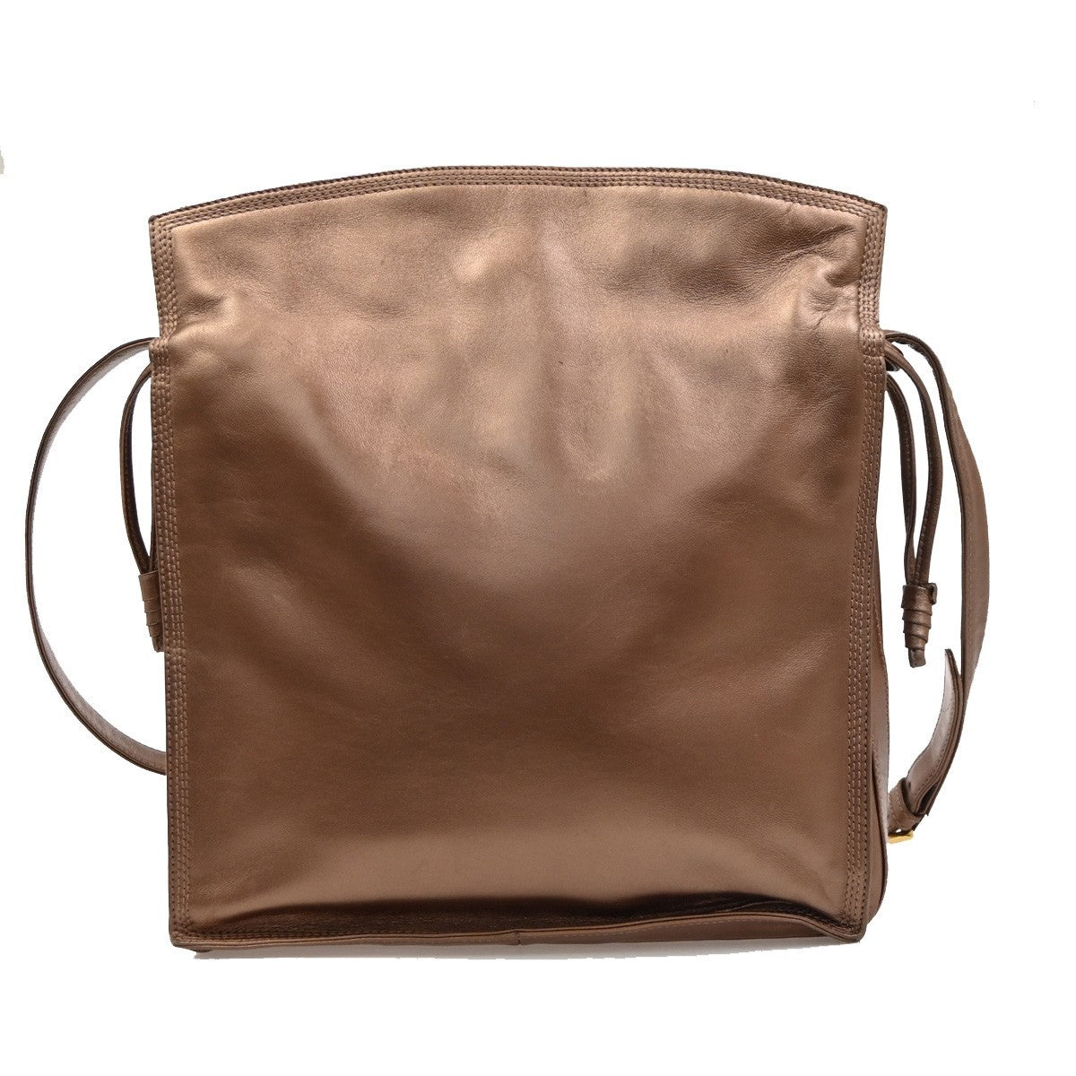 LOEWE Logo Anagram Crossbody Shoulder Bag Leather Bronze GHW Spain 86KD171