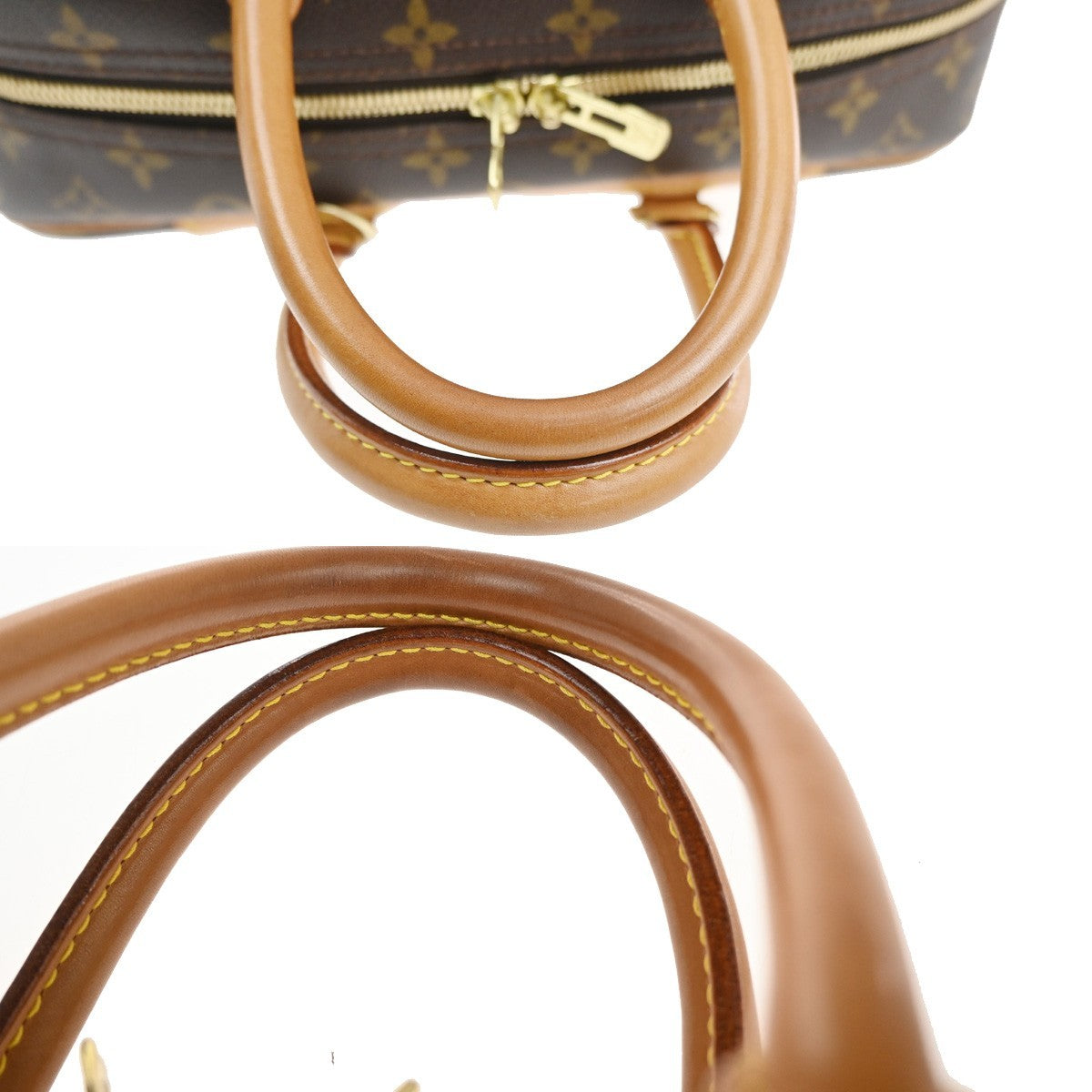LOUIS VUITTON LV Logo Deauville Hand Bag Monogram Leather Brown M47270 13MA266