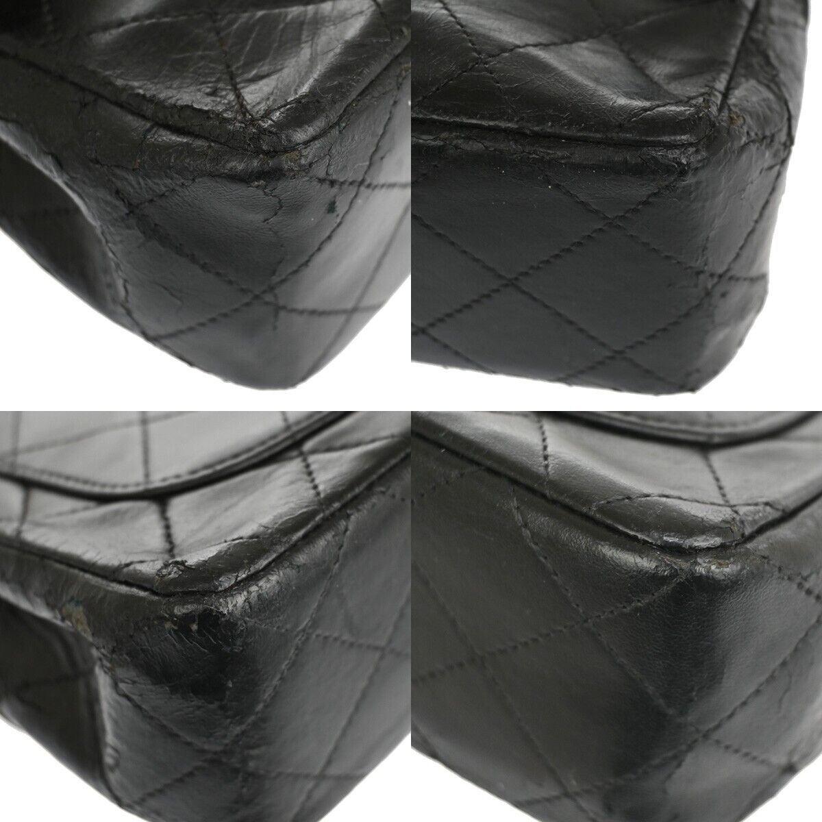 CHANEL CC Mini Matelasse Chain Shoulder Bag Leather Black GHW Vintage 691RJ256