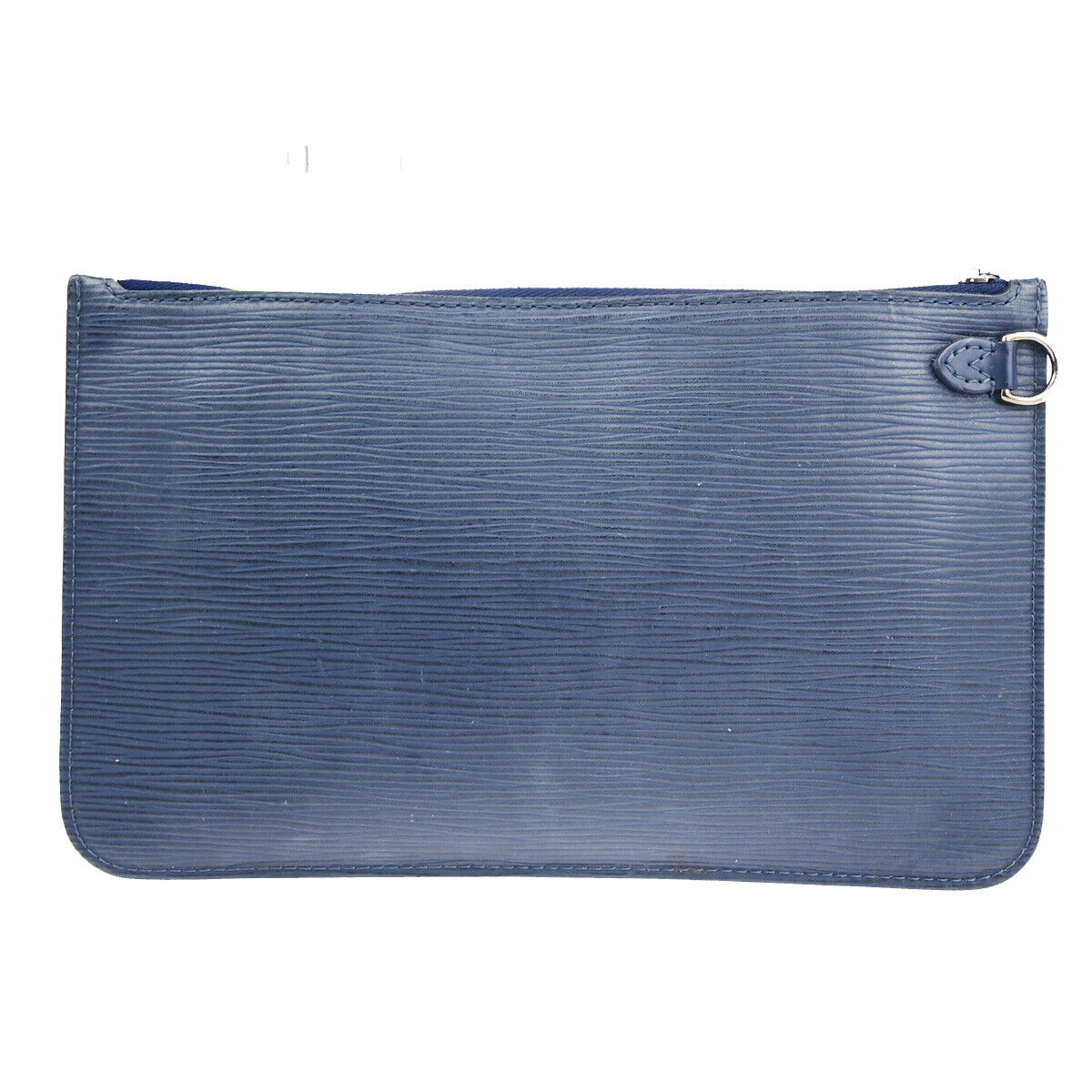 LOUIS VUITTON Logo Neverfull Pouch Epi Leather Indigo Blue SHW Spain 63YF452