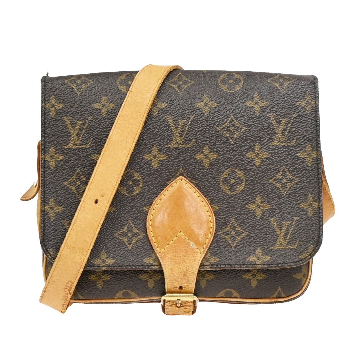 LOUIS VUITTON Cartouchiere MM Shoulder Bag Monogram Leather Brown M51253 31PA040