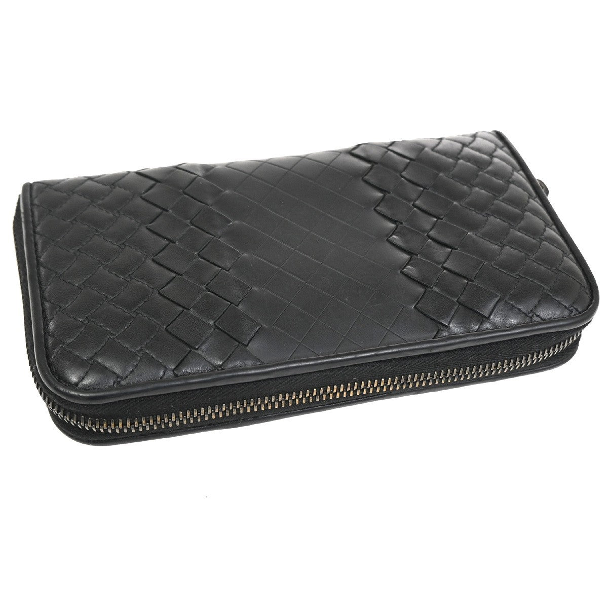 BOTTEGA VENETA Intrecciato Zipper Long Wallet Leather Brown Italy 65KD095