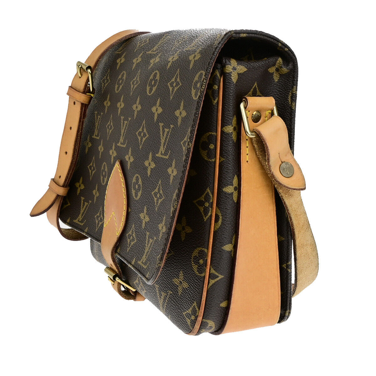 LOUIS VUITTON Cartouchiere GM Shoulder Bag Monogram Leather Brown M51252 89SJ026