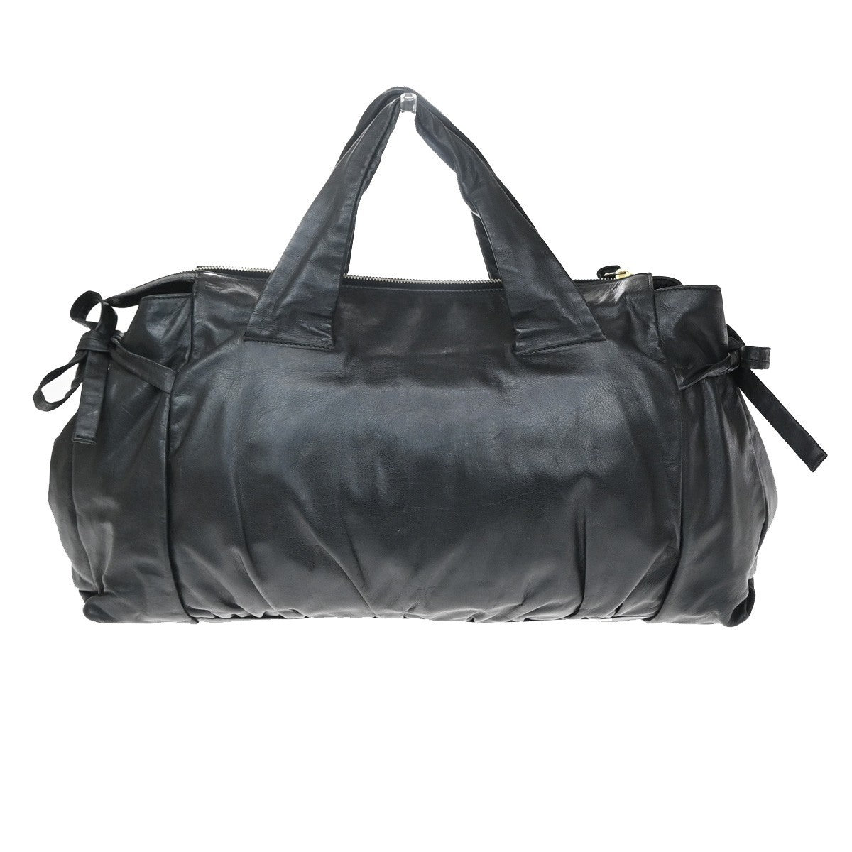 GUCCI Logo Hysteria Large Shoulder Hand Bag Leather Black GHW Italy 70YJ141