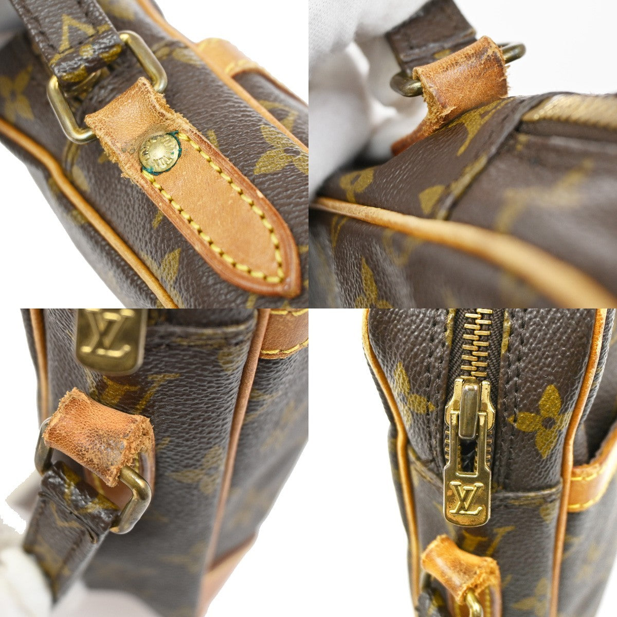 LOUIS VUITTON Danube Shoulder Bag Monogram Leather Brown France M45266 65KD159