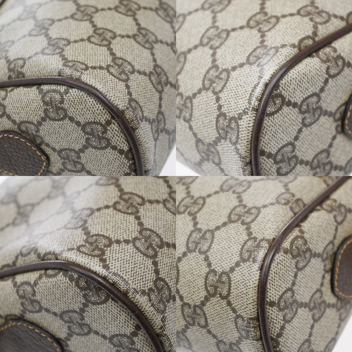 GUCCI Logo GG Pattern Sherry Shoulder Bag PVC Leather Brown Italy 65KP455