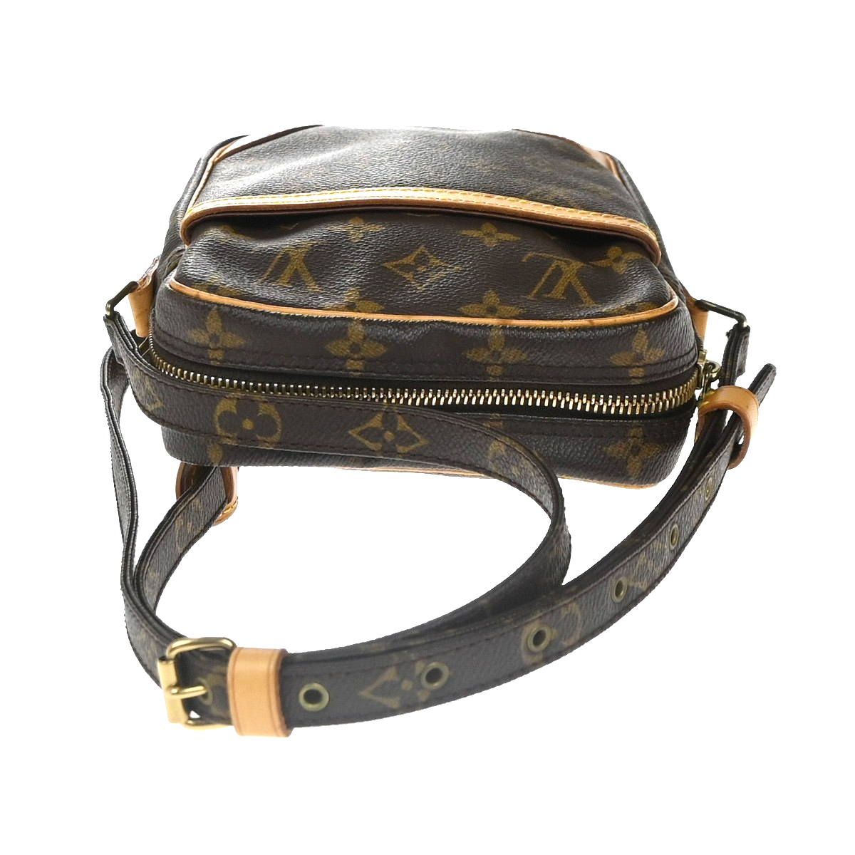 LOUIS VUITTON Danube Shoulder Bag Monogram Leather Brown France M45266 84KC774