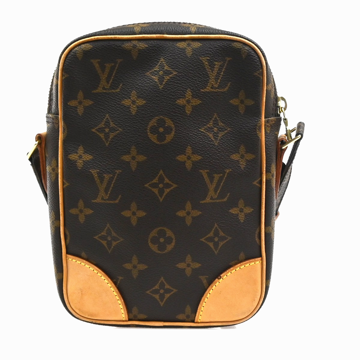 LOUIS VUITTON Danube Shoulder Bag Monogram Leather Brown USA M45266 11CA836