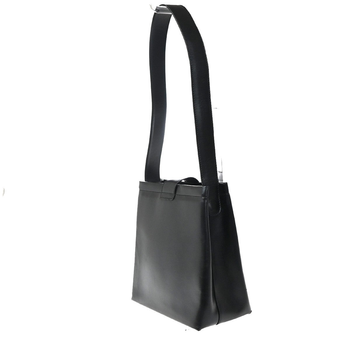 Salvatore Ferragamo Vara Logo Shoulder Hand Bag Leather Black GHW Italy 80MA214
